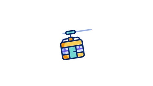 Flat Design Gondola Cable Car Animated Icon