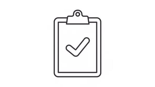Animated Flat Design Clipboard Checkmark Icon