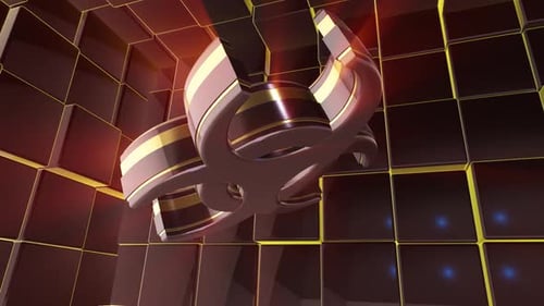 3D Rotating Biohazard Symbol Animation with Cube Background