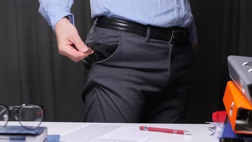 Concept Money Has Run Out Last Chance Business Bankruptcy Coin From Pocket