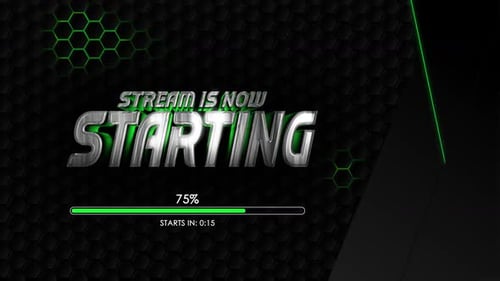 Streaming Intro With Shining Text And Loading Bar With Green Theme