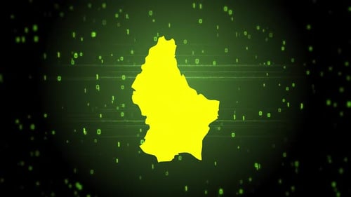 Futuristic Digital Map Reveal with Binary Code