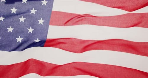 Waving American Flag Close Up