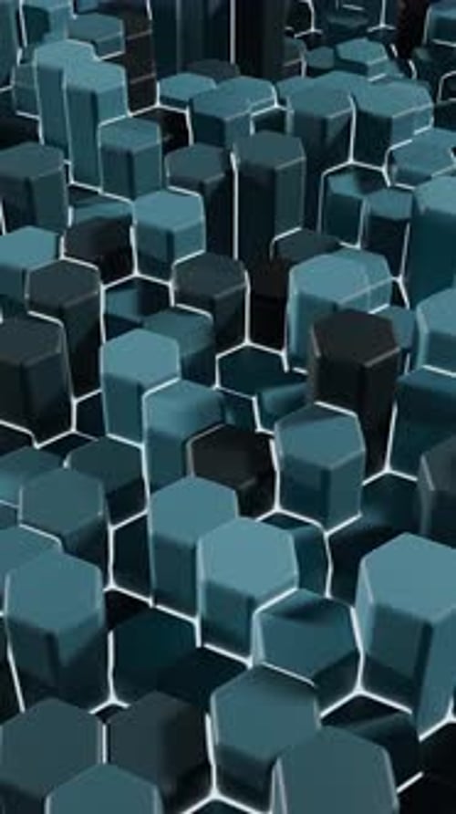 3d Animated Background of Hexagons in a Loop Satisfying Video
