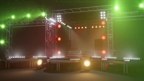 Dynamic 3D Concert Stage Virtual Studio with Colorful Lights