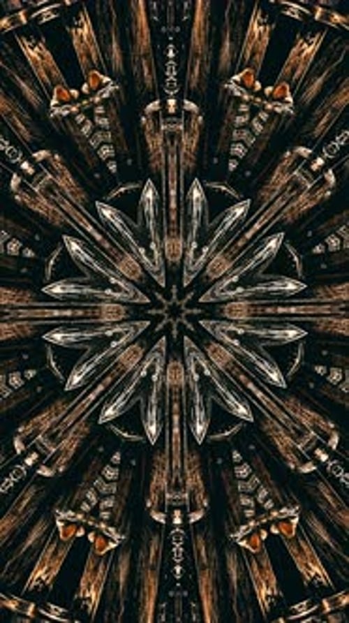 VJ Fraktaler kaleidoskopischer Hintergrund. Dramatisch Hintergrundbewegung, fraktales, vertikales Video