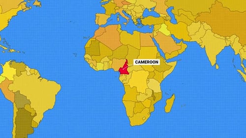 Animated World Map Highlighting Country Location