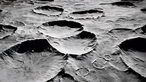Realistic Moon Surface Craters Seamless Loop Flyover