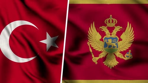 Turkey Flag And Flag Of Montenegro