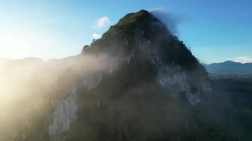 Lush Mountain Landscape with Mist