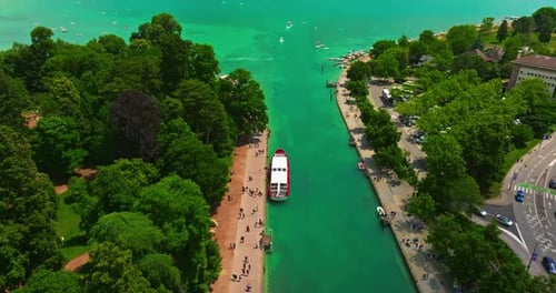 Aerial View of Annecy France Downtown View From Above One of the Most Picturesque and Visited Cities