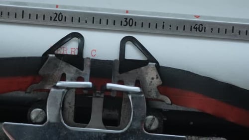 Typing Merry Christmas Greeting with Antique Typewriter