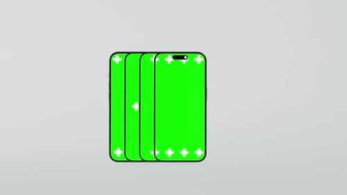 Multiple Animated Smartphone Green Screen Mockups
