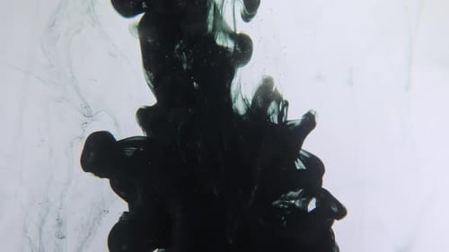 Black Ink Swirling Slowly in Water