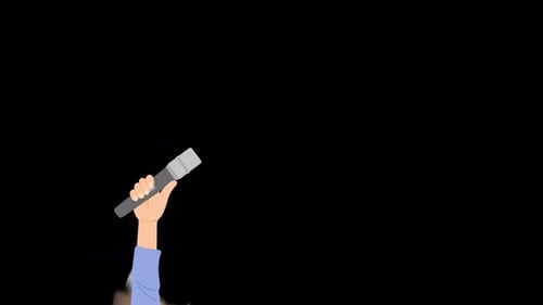 2D Hands With Microphones Alpha Channel 4K