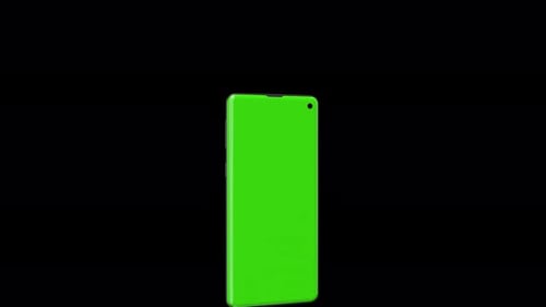 Green screen smartphone on black background