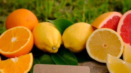 Variety of Colorful Citrus Fruit Rich in Vitamin C