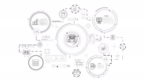 Futuristic HUD Elements with Digital Data Display