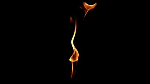 Tongues of Bright Fire on a Black Background Filmed on a Highspeed Camera at 1000 Fps
