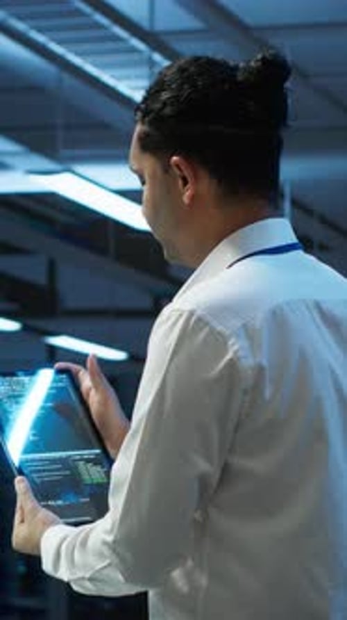 Vertical Video Data Center Computer Scientist Responsible for Installation of Equipment