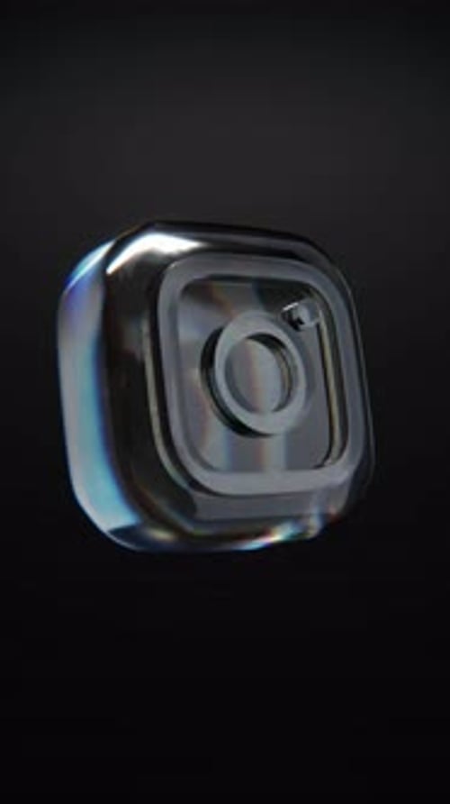 Instagram glass icon with dispersion