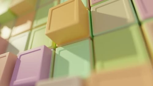 Abstract Pastel Geometric Cubes Undulating Loop Background