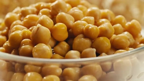 Chickpeas Close Up Food Background Chickpeas Texture Macro Raw Cereal Healthy Food