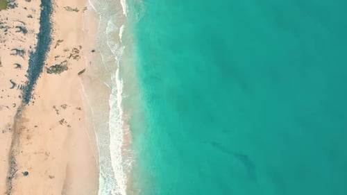 Summer seascape beautiful waves, blue sea water in sunny day. Esquinzo beach, Spain, Canary Island T