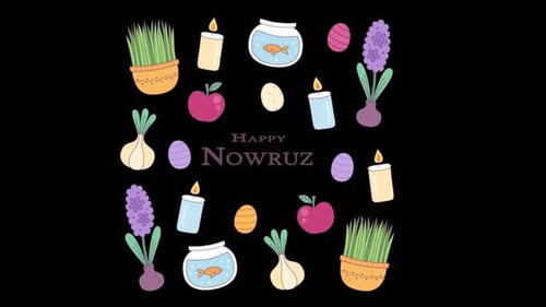 Nowruz Holiday icons Alpha Channel