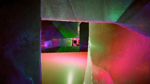 3d Illustration Of 4 K Uhd 60 Fps Square Shaped Moving Tunnel