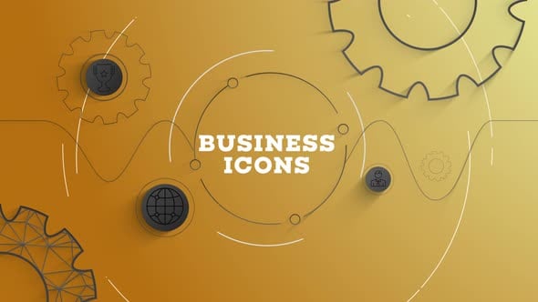 Infographic Business Icons Yellow Background Looped , Backgrounds ...