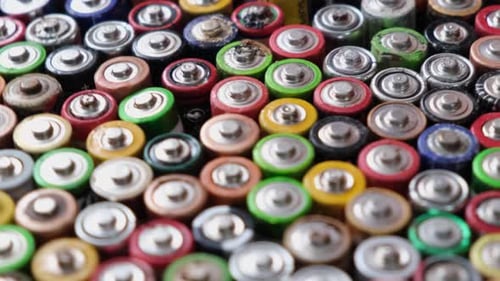Colorful Used Batteries Overhead
