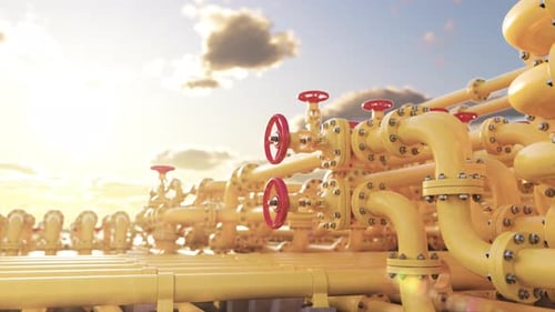 Oil and Gas Industrial Pipelines of Refinery Plant or Petrochemical Industry