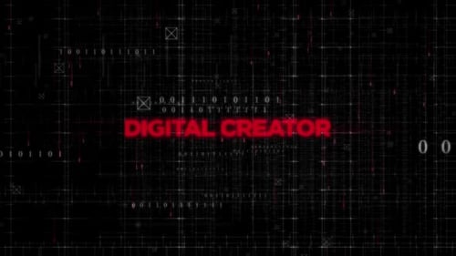 Digital Glitch Logo Opener with Binary Code