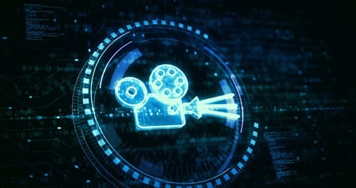 Cinema movie broadcast symbol digital concept