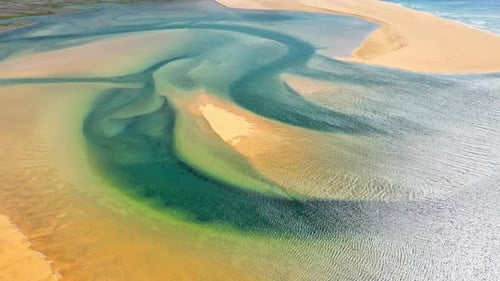 Sunny Golden Beach Surrounded By Green Mountains Blue Water Resort Vacation Ocean Coast