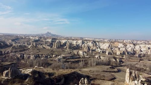 Aerial Fairy Chimneys in Cappadocia Valley 4K