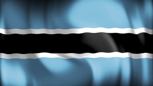 Graceful Waving Flag of Botswana Animation