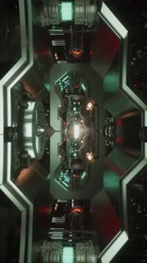 Vidéo verticale : animation de tunnel de science-fiction futuriste