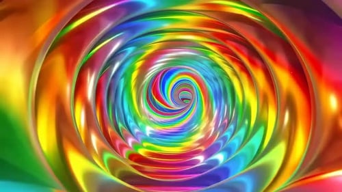 Fond de vortex en spirale arc-en-ciel se déplaçant à travers une couleur brillante