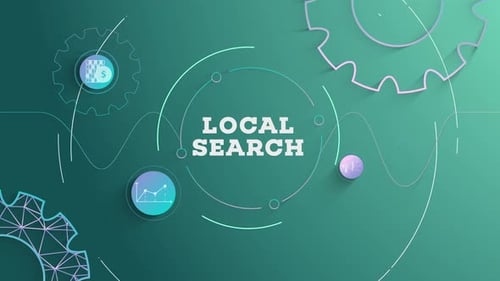Infographic Local Search Green Background Looped