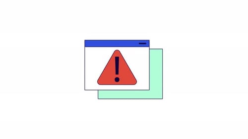 Critical error warning line 2D object animation