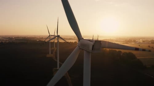 Wind Farm or Wind Farm with Tall Wind Turbines for Generating Electricity