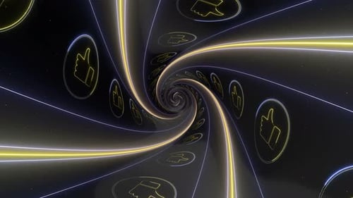 Thumbs Up Neon Emoji Tunnel, Loop