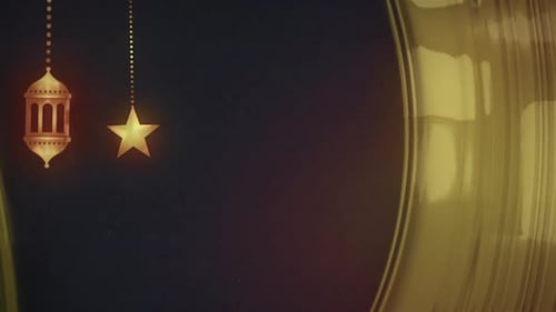 Elegant Glowing Lantern Star Crescent Moon for Ramadan Eid