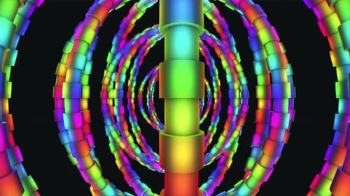 Vibrant Abstract Rainbow Tunnel Seamless Loop Background