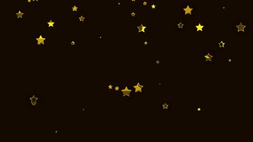 Golden stars. Falling star animation on the alpha channel.