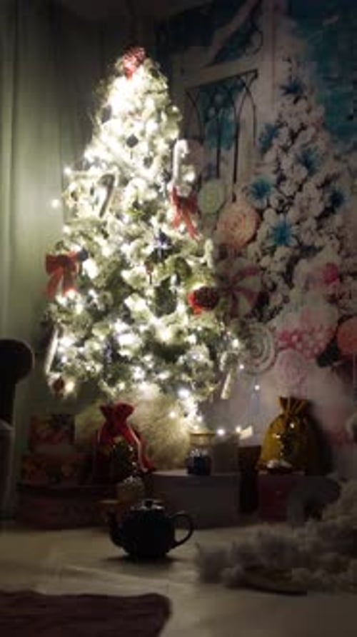 Festive Christmas Tree with Decorations