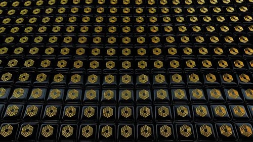 Golden Hexagonal Pattern Grid Loop Background Animation