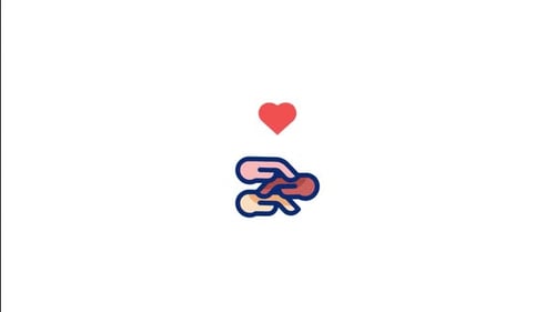 Animated Hands Exchanging Red Heart Icon